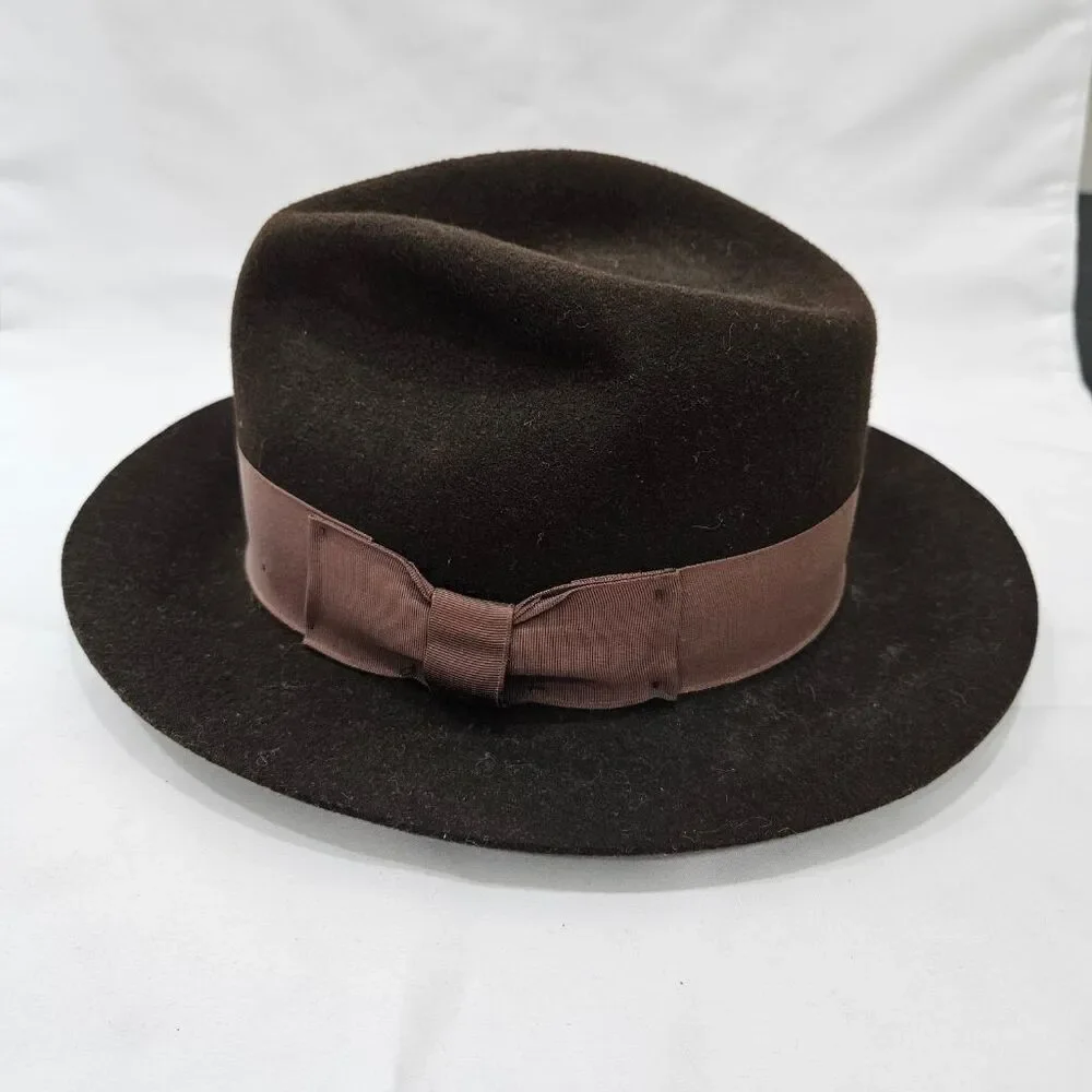 Indiana Jones Stetson Authentic Hat Brown Wool Felt Fedora Medium Made in USA